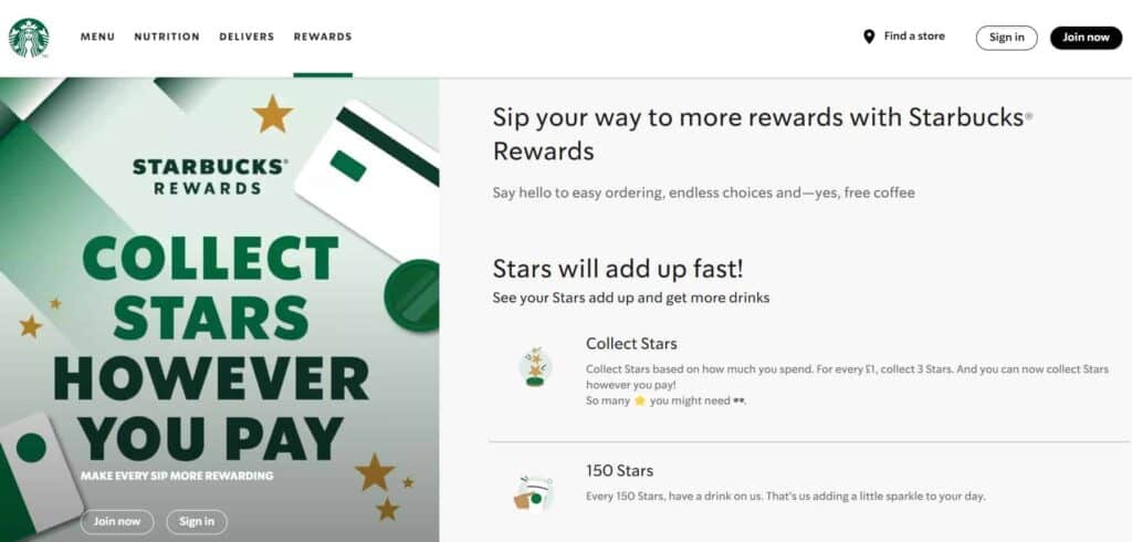 Starbucks Reward program, discounts