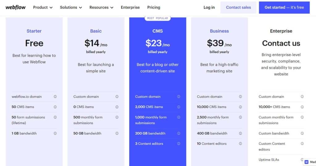 Webflow.pricing