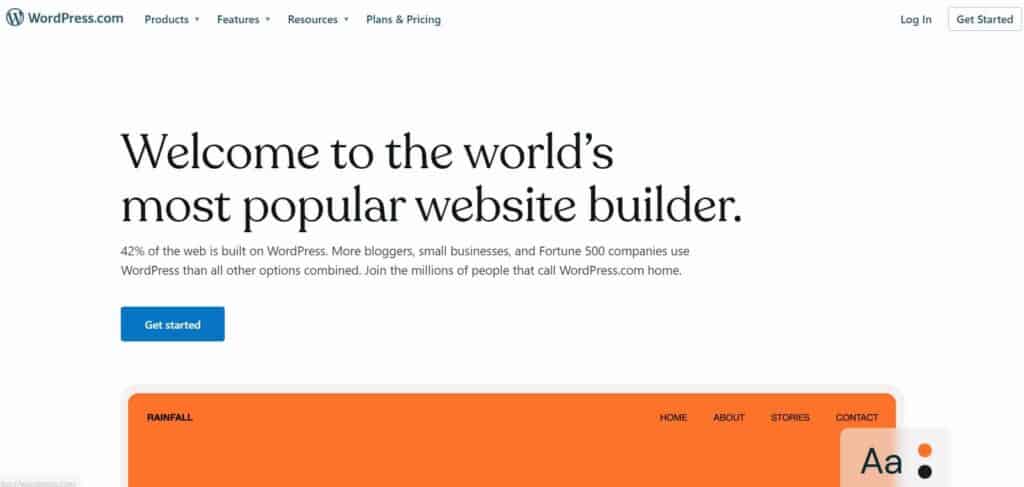 Wordpress.com, best website builders for small business