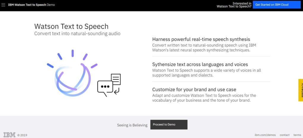 IBM Watson Text to Speech ai voice generator 