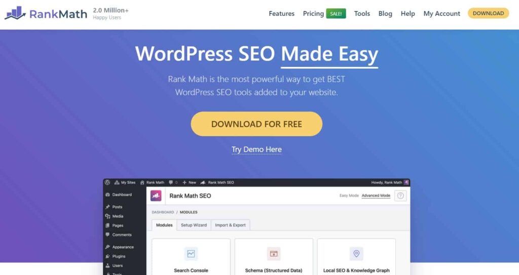 Rank Math, WordPress SEO made easy 