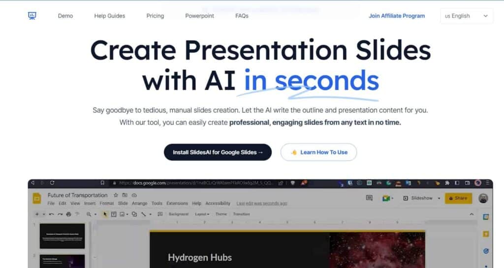 Slides AI best ai presentation software