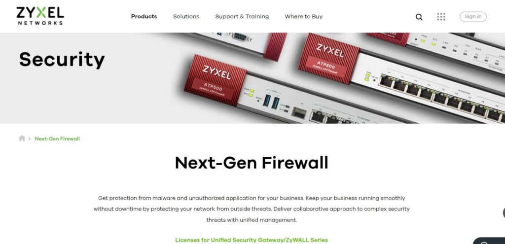 Zyxel best firewall for small business