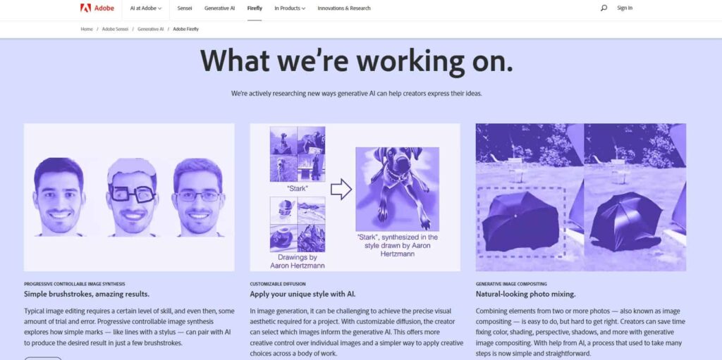 Adobe Firefly, what the research team works on 