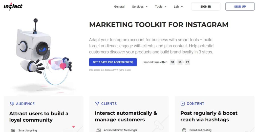 Inflact by Ingramer, marketing toolkit for instragram