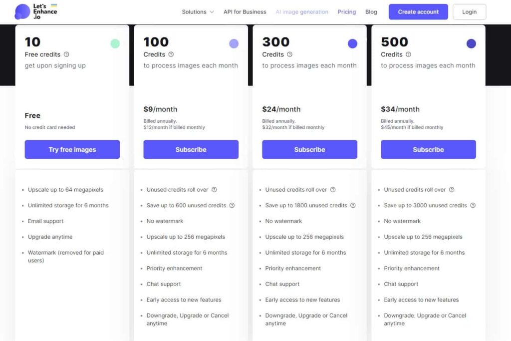 Let's Enhance ai design tool pricing 2023