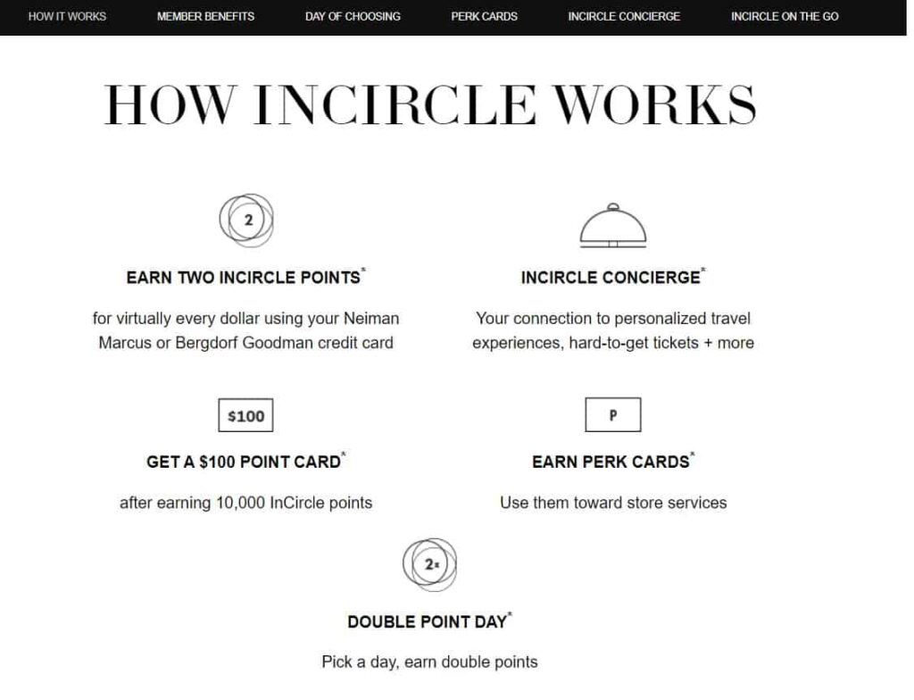 Neiman Marcus, Incircle Loyalty Program (How it works)