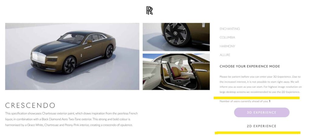 Rolls Royce, 3D experience
