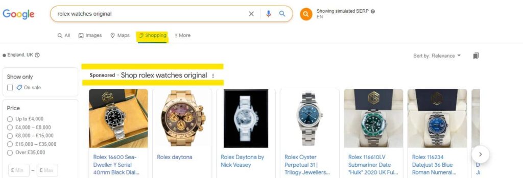 Rolex Google Display Ads