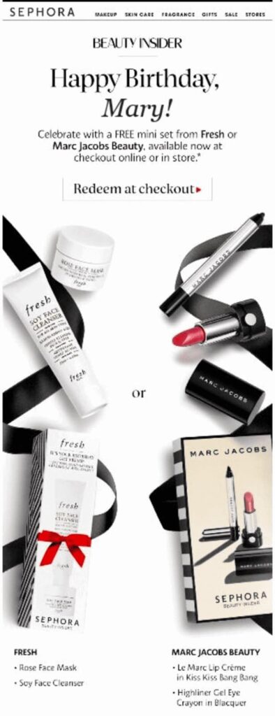 Sephora Beauty Insider Personalized Email