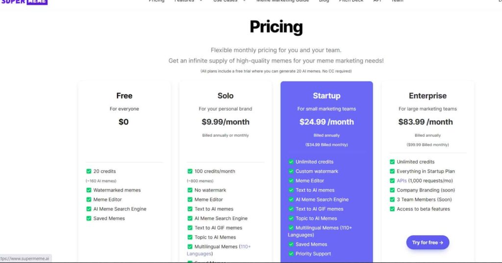 Supermeme.ai pricing