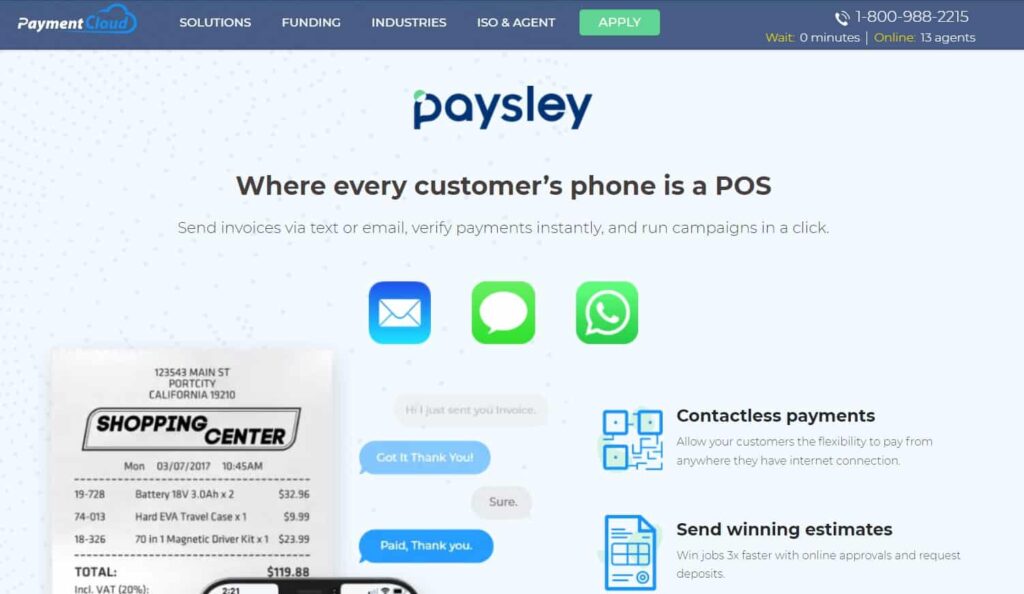 Payment Cloud, Paysley - best high risk merchant account processor
